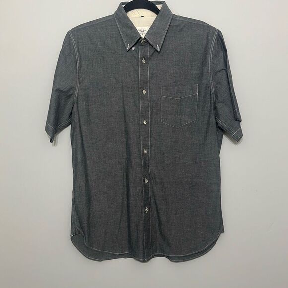 Rag & Bone Mens Gray Standard Issue 100% Cotton Button Down Shirt Size Medium - Picture 1 of 6
